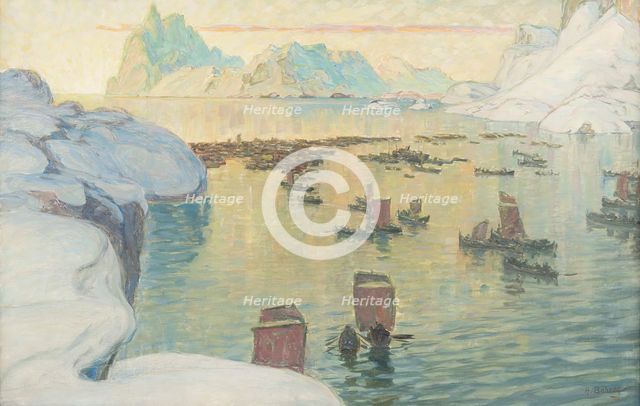 The Fishing Fleet Going Out. Study from North Norway. Creator: Anna Katarina Boberg.