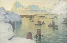 The Fishing Fleet Going Out. Study from North Norway. Creator: Anna Katarina Boberg