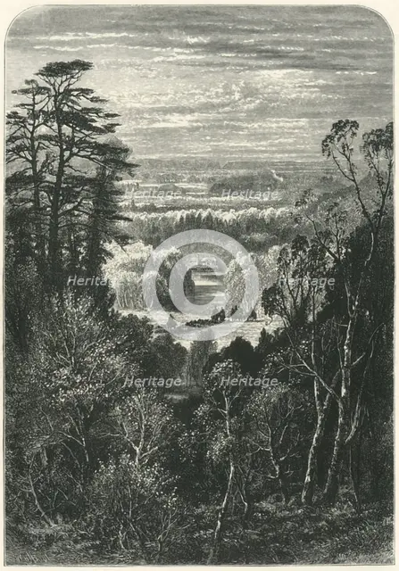 'The Fishing Temple, Virginia Water, from the Belvidere', c1870.