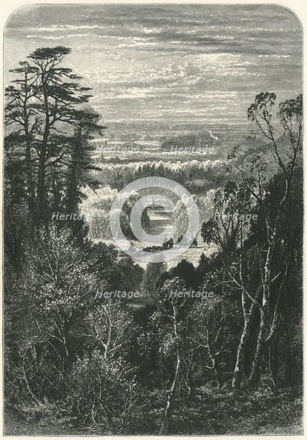 'The Fishing Temple, Virginia Water, from the Belvidere', c1870.
