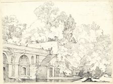 The Fishpond at Villa Madama, 1746/1749. Creator: Joseph-Marie Vien the Elder