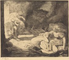 The Fire, 2nd plate (L'incendie). Creator: Alphonse Legros