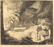 The Fire, 2nd plate (L'incendie). Creator: Alphonse Legros