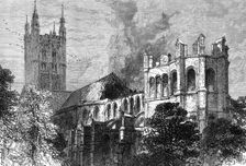 The fire at Canterbury Cathedral, 1872. Creator: Unknown