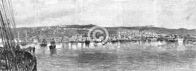 ''The Fire at Salonica - View of the Town from the Sea', 1890. Creator: Unknown.