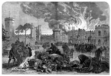 The Fire at Warwick Castle, 1871. Creator: Unknown