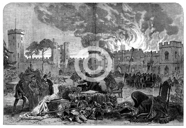 The Fire at Warwick Castle, 1871. Creator: Unknown.