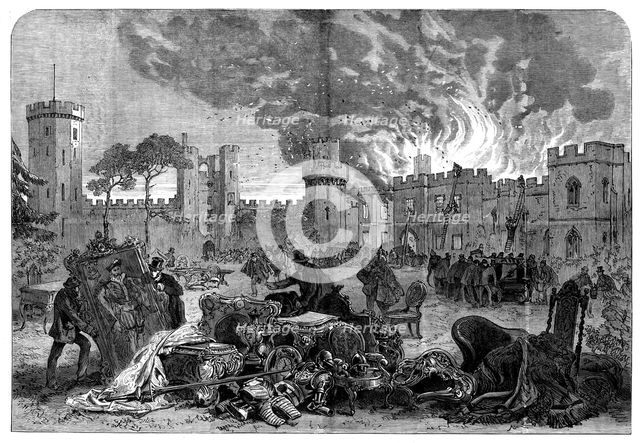 The Fire at Warwick Castle, 1871. Creator: Unknown.