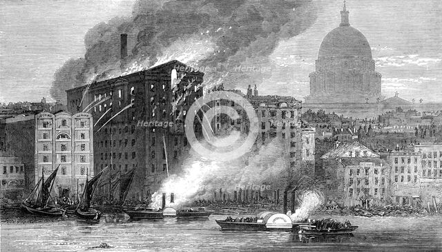 The Fire at the City Flour-Mills in Upper Thames-Street, 1872. Creator: Unknown.