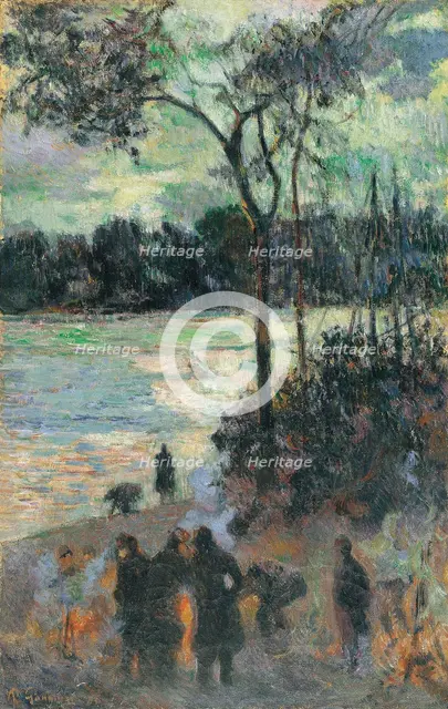 The Fire at the River Bank, 1886. Artist: Gauguin, Paul Eugéne Henri (1848-1903)
