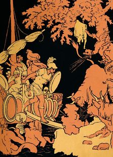 The Fire-Breathing Bulls 1880. Artist: Picart