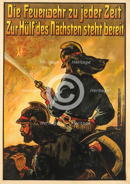 The fire brigade at all times..., c1910. Creator: Anonymous.