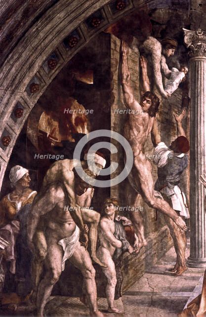 'The Fire in the Borgo' (detail), 1514. Artist: Raphael