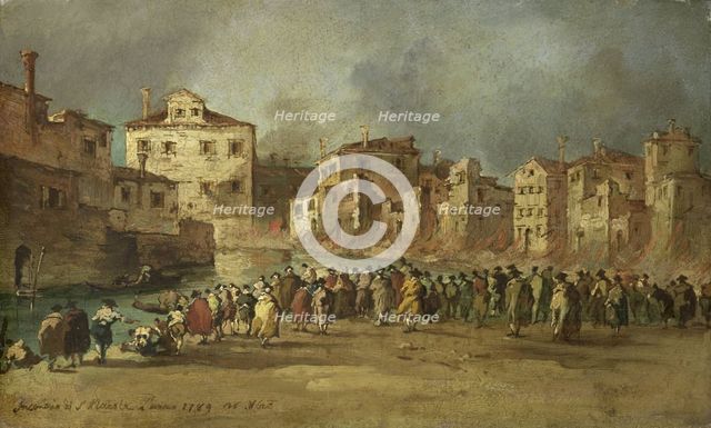 The Fire in the San Marcuola Quarter of Venice, 28 November 1789, 1789-1820. Creator: Unknown.