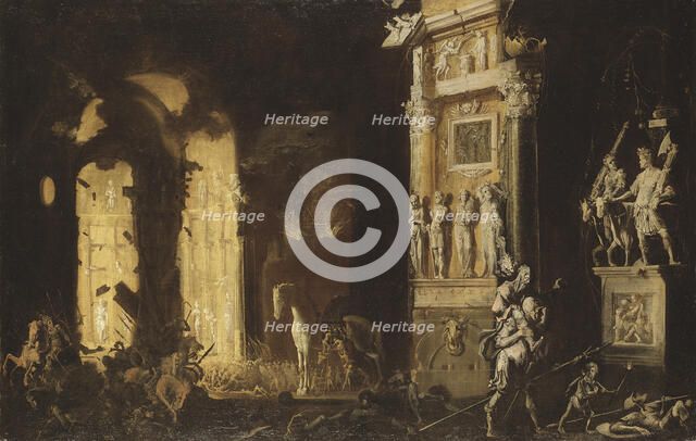 The Fire of Troy with Aeneas Carrying Anchises.