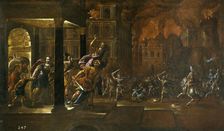 The Fire of Troy, Mid of 17th cen.. Artist: Corte, Juan de la (1585-1662)