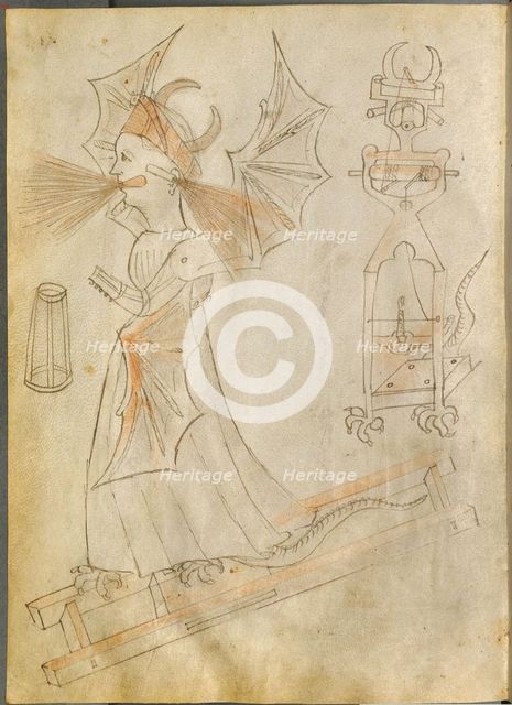The Fire Witch (From: Bellicorum instrumentorum liber, cum figuris). Artist: Fontana, Giovanni (1395-1455)