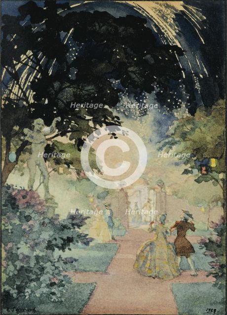 The Fireworks, 1927. Artist: Somov, Konstantin Andreyevich (1869-1939)
