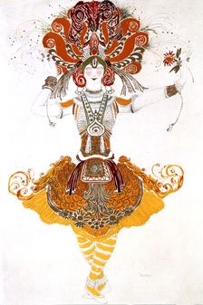 The Firebird costume design for Tamara Karsavina in Stravinsky's ballet The Firebird, 1910. Artist: Leon Bakst
