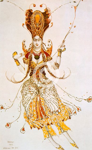 'The Firebird', costume design for Stravinsky's ballet The Firebird, 1910. Artist: Leon Bakst