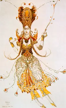The Firebird costume design for Stravinsky's ballet The Firebird, 1910. Artist: Leon Bakst