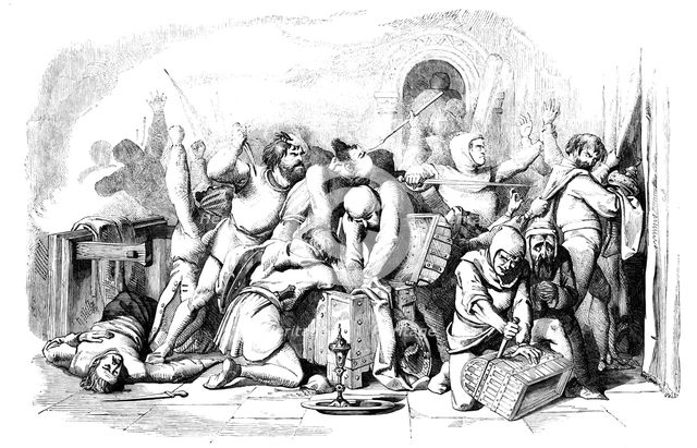 The Firing and Sacking of the Synagogue, 1857. Creator: Unknown.