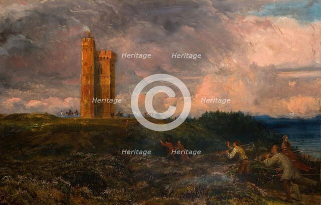 The Firing Of The Beacon (1868-1870). Creator: Richard Redgrave.