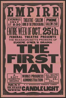 The First Man, Salem, MA, 1937. Creator: Unknown