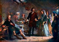 The first meeting of Prince Charles and Flora Macdonald on the island of South Uist, 1925