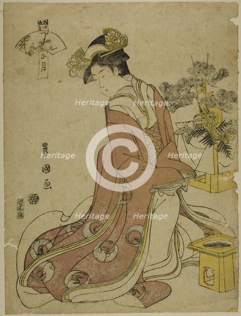 The First Month (Sho gatsu), from the series "Fashionable Twelve Months (Furyu junikagetsu)", c.1793 Creator: Utagawa Toyokuni I.