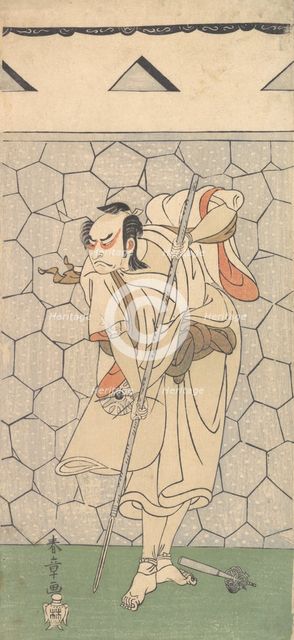 The First Nakamura Nakazo as Warrior Disguised as a Rokubu, 1770 or 1771. Creator: Shunsho.