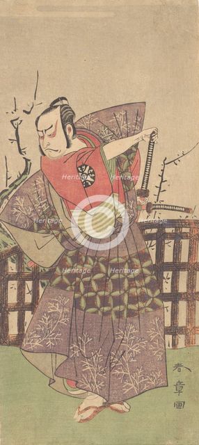 The First Nakamura Nakazo as a Samurai Dressed in Kamishimo, ca. 1775. Creator: Shunsho.