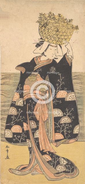 The First Nakamura Nakazo in the Role of the Ghost of Shiragiku, ca. 1778. Creator: Shunsho.