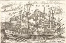 The First Naval Battle, c. 1614. Creator: Jacques Callot