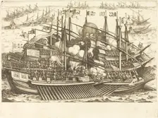 The First Naval Battle, c. 1614. Creator: Jacques Callot