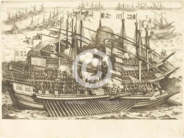 The First Naval Battle, c. 1614. Creator: Jacques Callot.