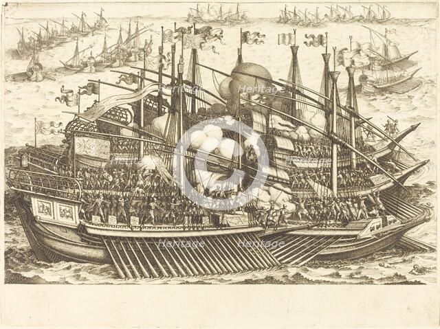 The First Naval Battle, c. 1614. Creator: Jacques Callot.