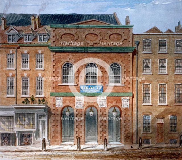 The first Opera House (King's Theatre), Haymarket, Westminster, London, 1789. Artist: William Capon