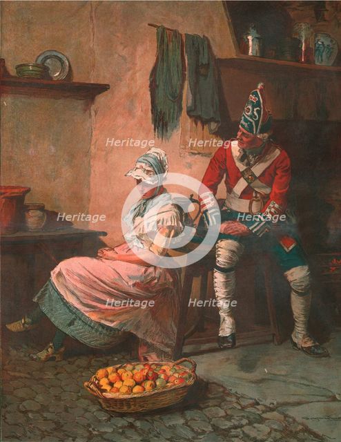 ''The First Attack; After Seymour Lucas, A.R.A, R.I.', 1888. Creator: Unknown.