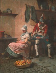 'The First Attack; After Seymour Lucas, A.R.A, R.I. 1888. Creator: Unknown