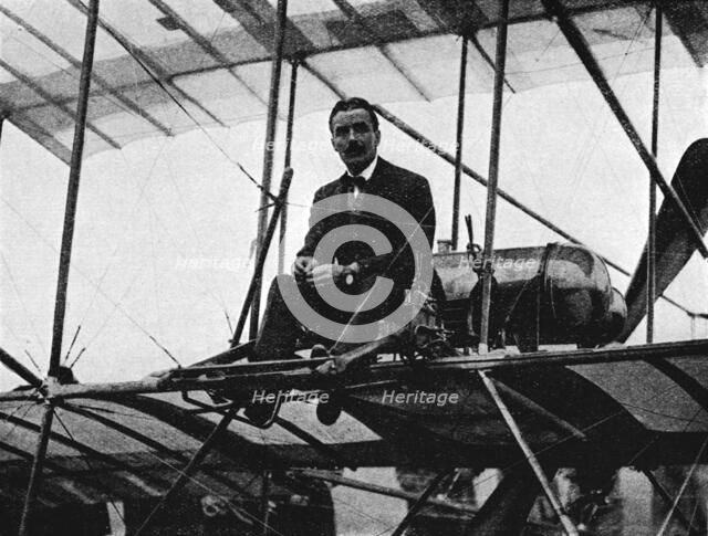 The First British pilot to break a world record: Captain Bertram Dickson, 1910 (1933). Artist: Flight Photo.