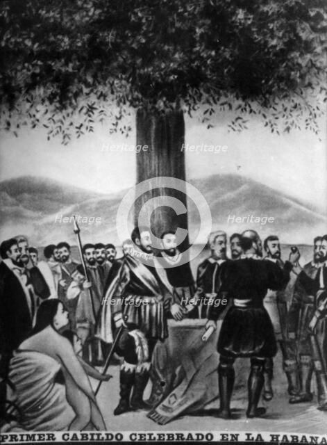 The First Cabildo, (1519), 1920s. Artist: Unknown