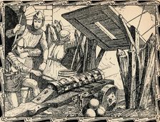 The First Cannon at Crecy, 1902. Creator: Patten Wilson