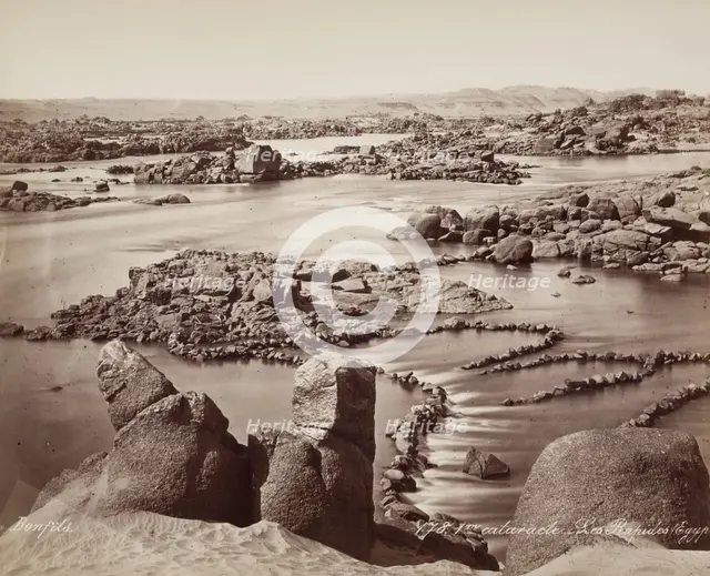 The First Cataract on the Nile, above Philae, 19th century. Creator: Maison Bonfils.