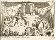 The first celebration of the Cult of Reason in Notre-Dame Cathedral on November 10, 1793..., 1793. Creator: Anonymous
