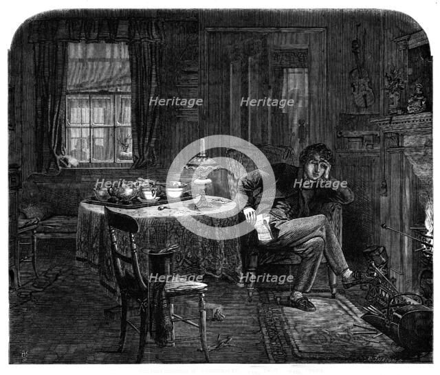 The first Christmas from home - drawn by A. Hunt, 1861. Creator: Mason Jackson.