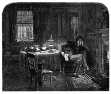 The first Christmas from home - drawn by A. Hunt, 1861. Creator: Mason Jackson