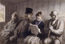 The First Class Carriage, 1864. Creator: Honore Daumier