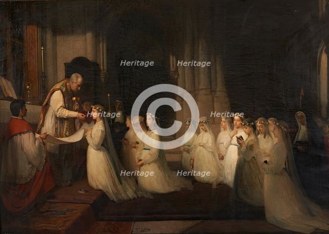 The First Communion, 1866. Creator: Domingo Valdivieso.