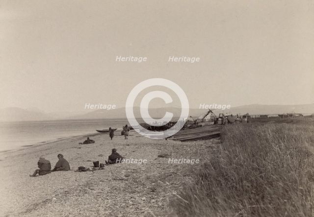 The First Day of Unloading Construction Material at Cape Aleksandr, 1889. Creator: Unknown.